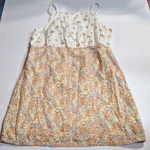 Womens Floral Sundress Top - White and Orange